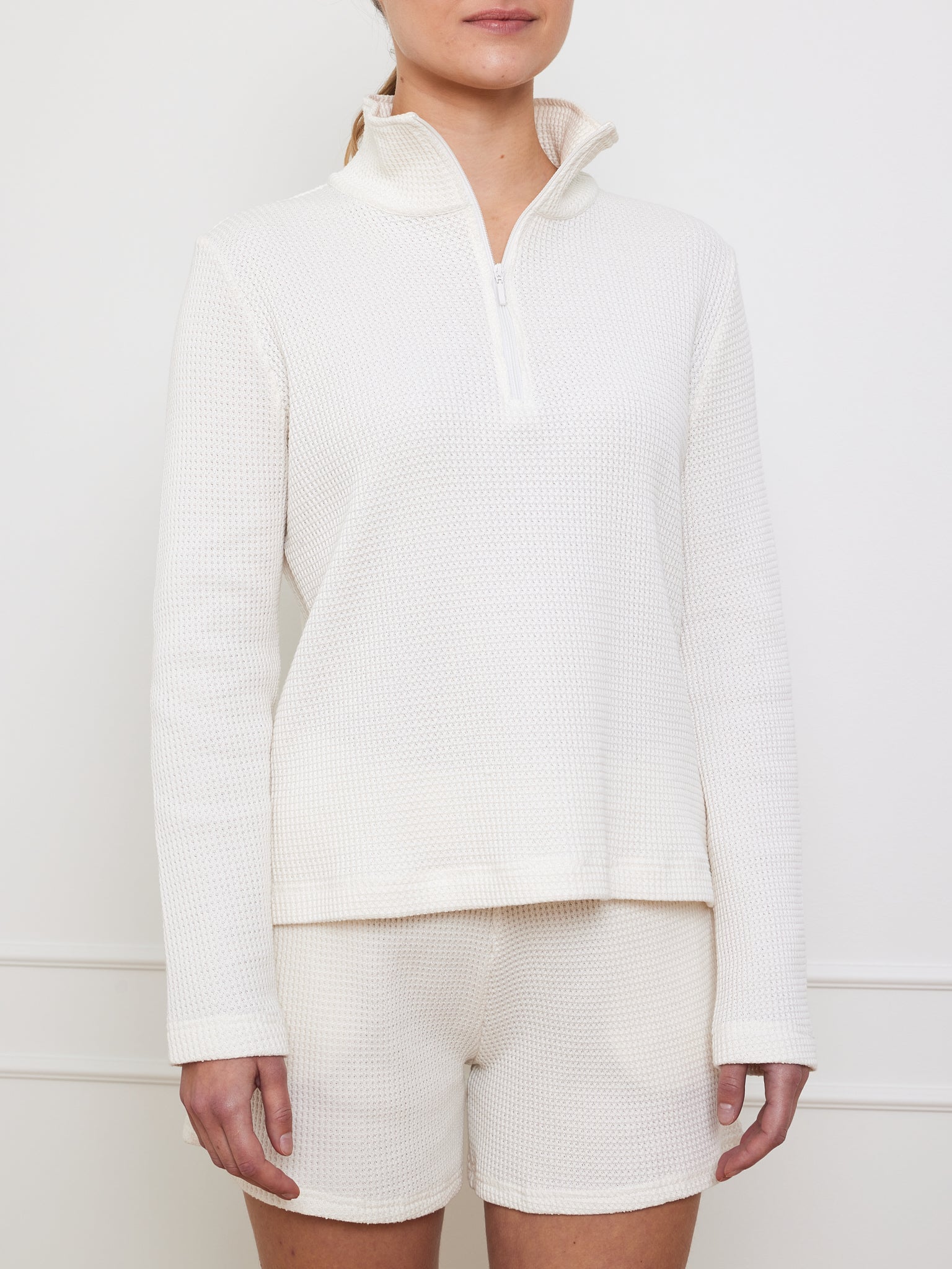 Waffle Zipped Sweater Women